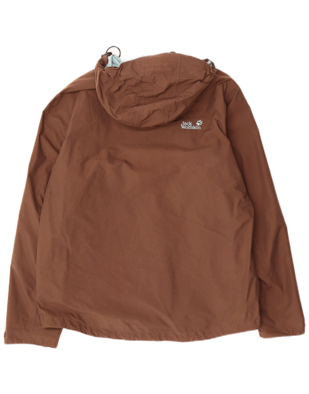 Jaqueta de chuva masculina com capuz Jack Wolfskin Reino Unido 36/38 poliamida marrom médio