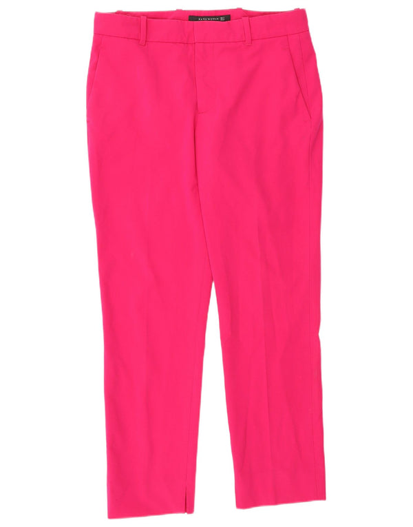 Zara Calça Chino Feminina Slim Pequena W26 L26 Poliéster Rosa