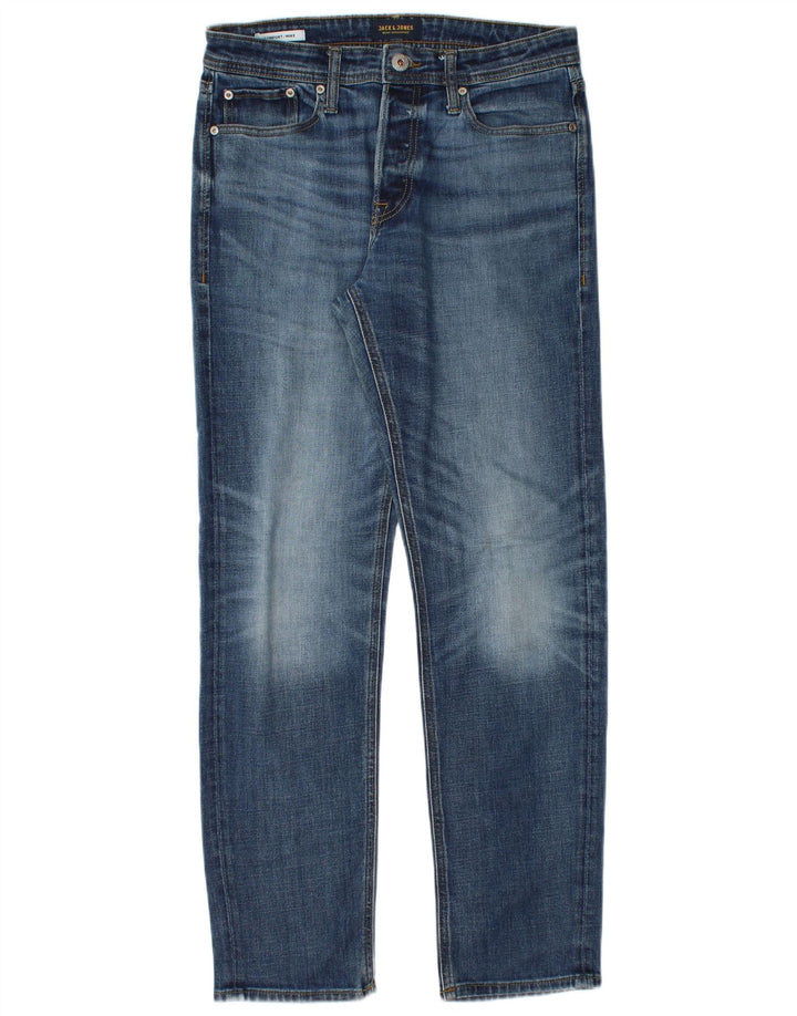 Jack & Jones Masculino Mike Slim Jeans W30 L32 Azul Algodão