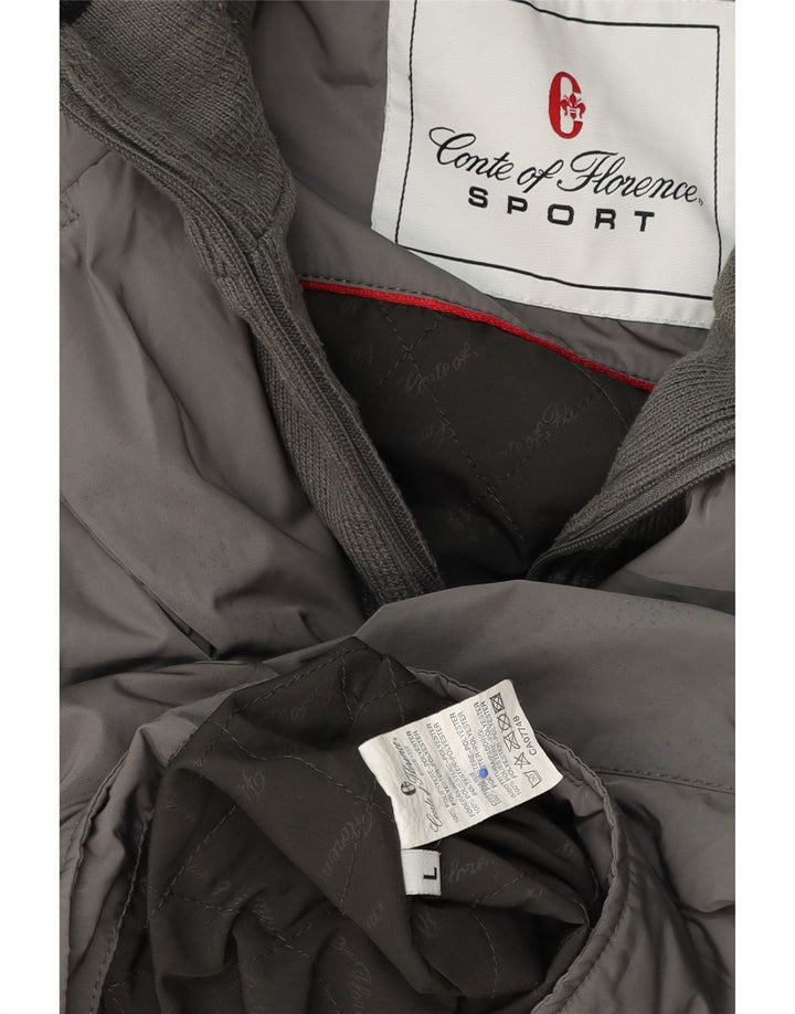 Jaqueta bomber masculina Conte of Florence UK 40 poliéster cinza grande