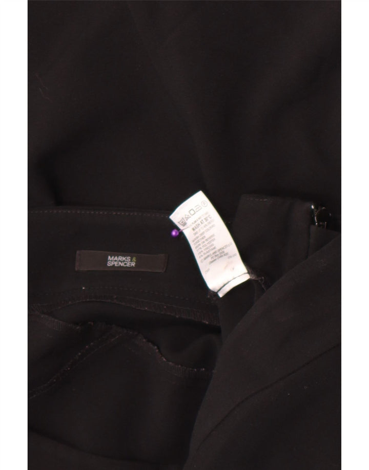 Saia trompete feminina Marks & Spencer UK 14 grande W32 poliéster preto