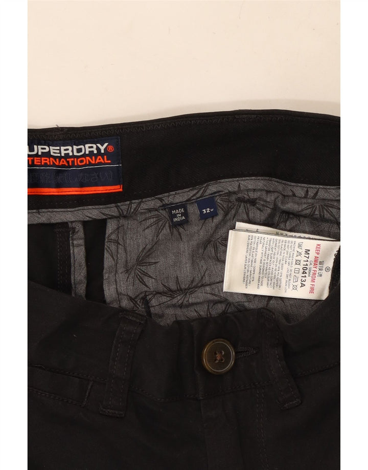 Shorts Chino Masculino SUPERDRY W32 Médio Algodão Preto