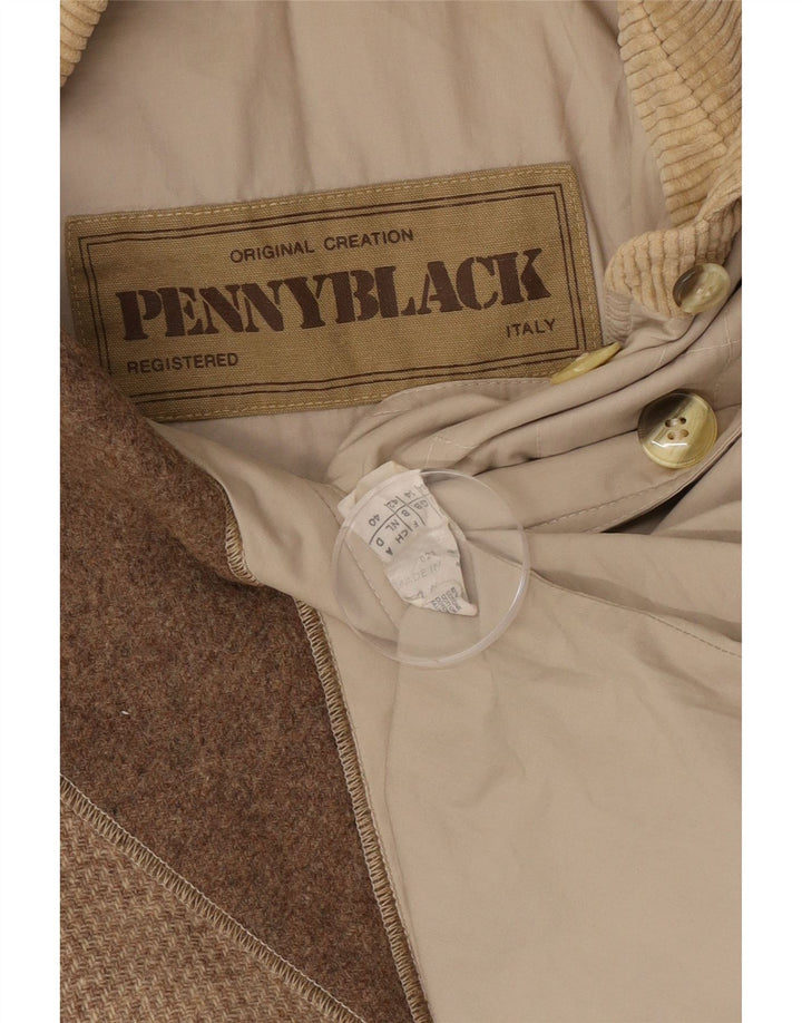Jaqueta corta-vento feminina Penny Black UK 14 grande bloco colorido bege