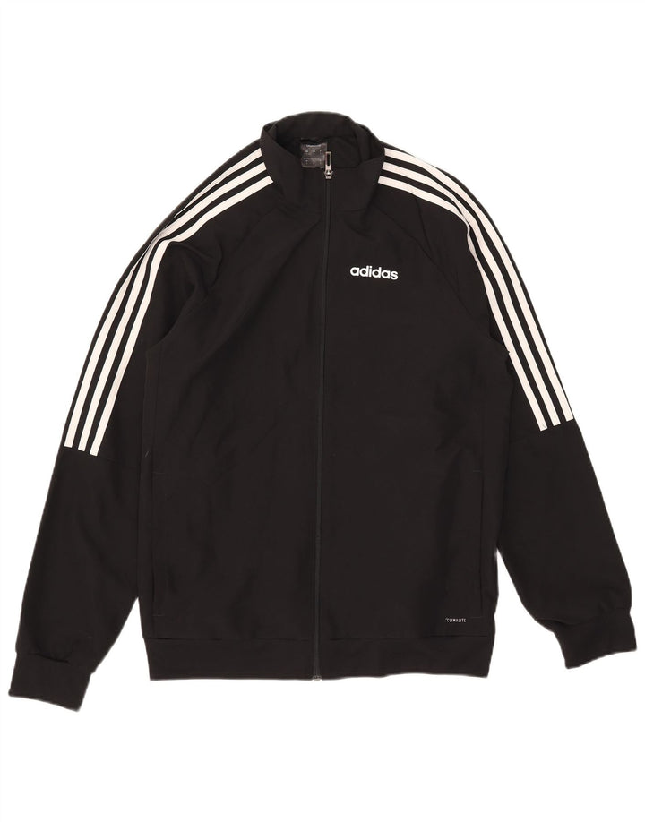 Adidas Mens Climalite Tracksuit Top Jacket Pequeno Poliéster Preto