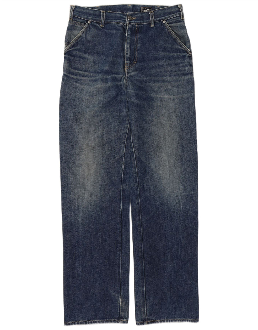 Gas Mens Straight Jeans W29 L33 Azul Algodão