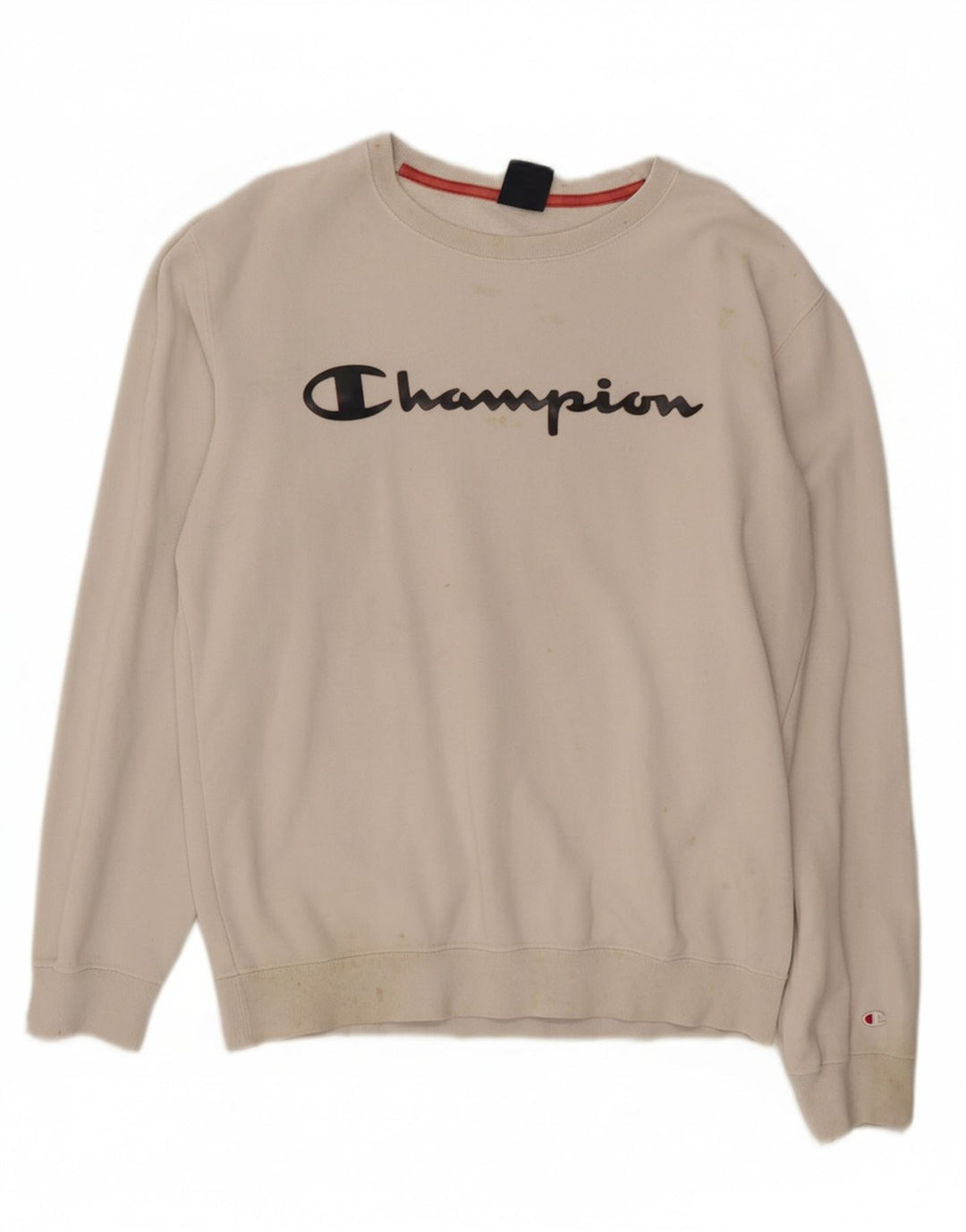 CHAMPION Suéter gráfico masculino com capuz médio branco