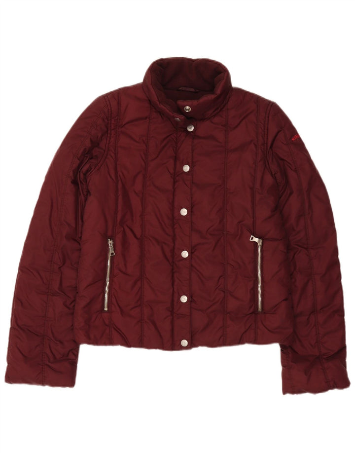 Jaqueta acolchoada feminina Guess UK 10 pequena Borgonha Nylon