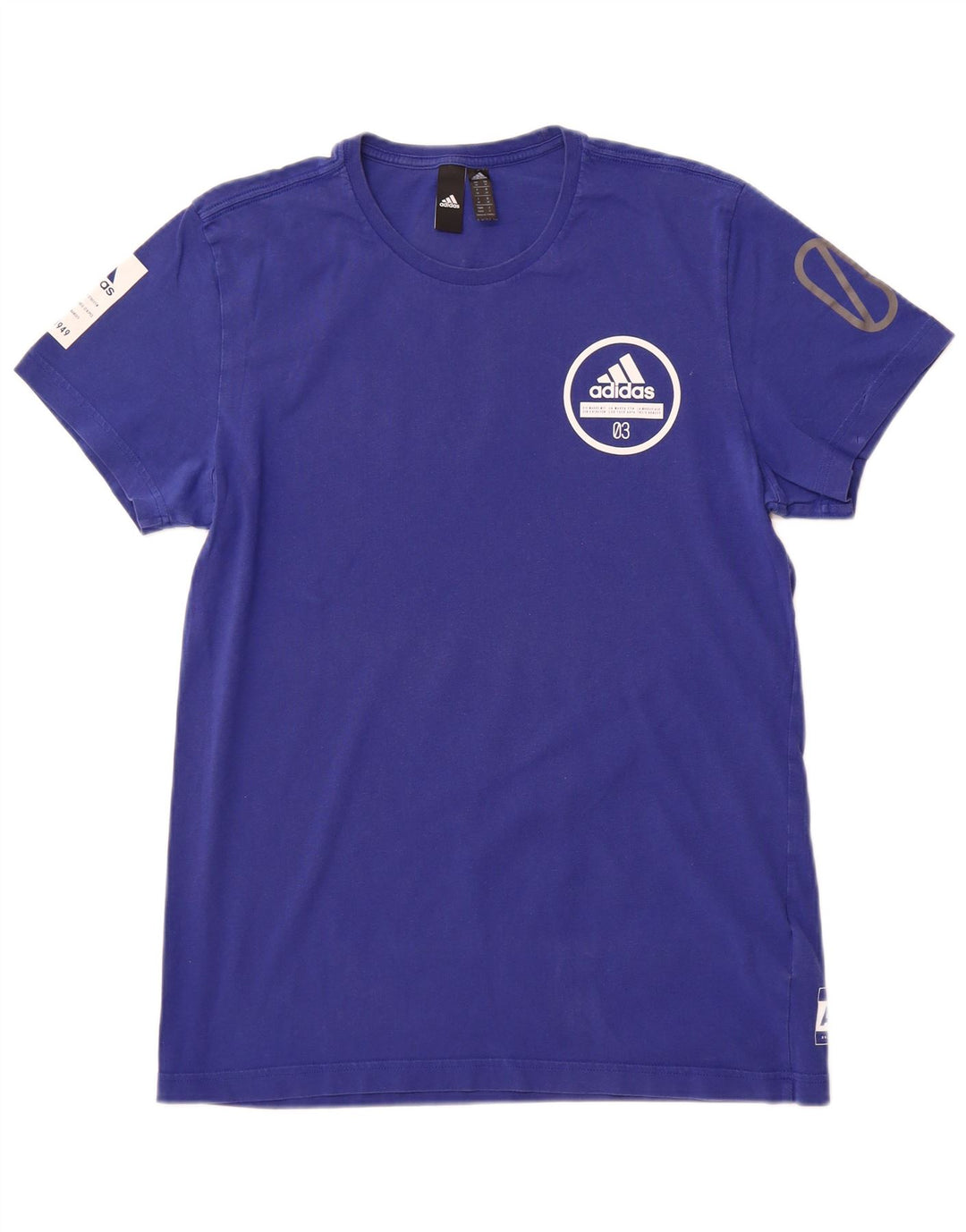 ADIDAS Mens Graphic T-Shirt Top Médio Algodão Azul