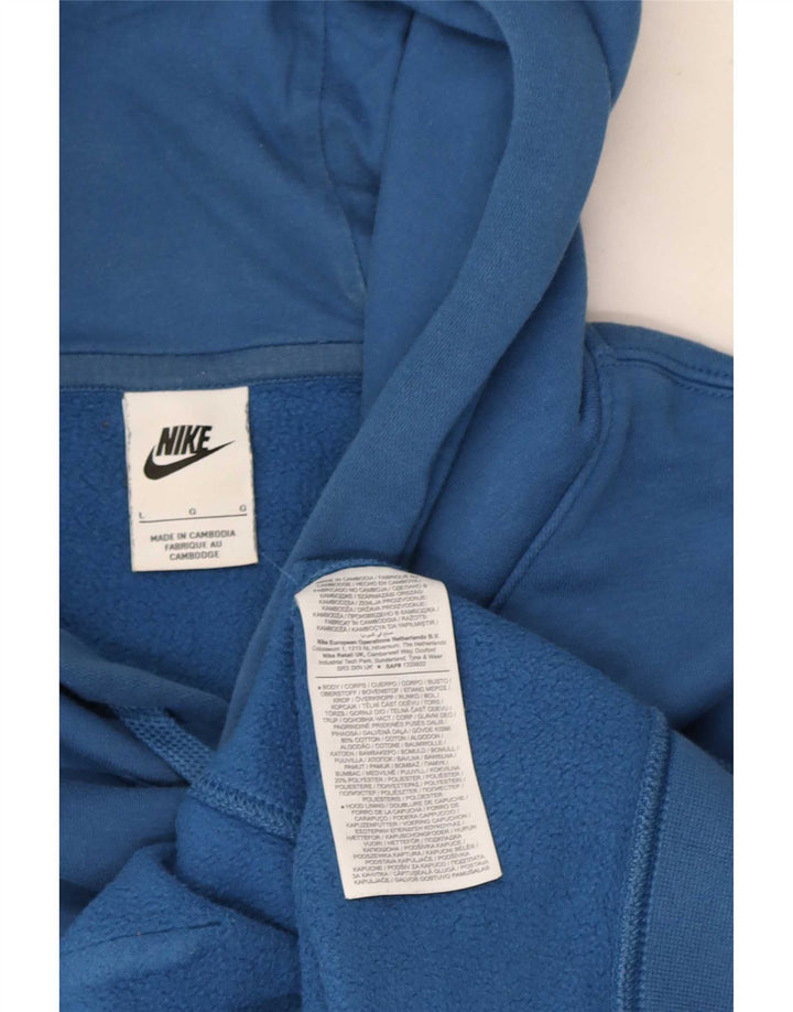 Nike Mens Hoodie Jumper Grande Algodão Azul