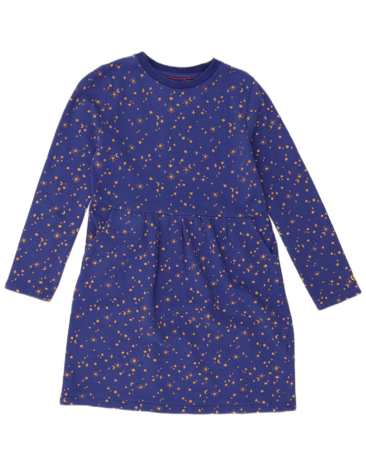 Fat Face Meninas Padrão Abstrato Manga Longa Vestido Básico 10-11 Anos Azul