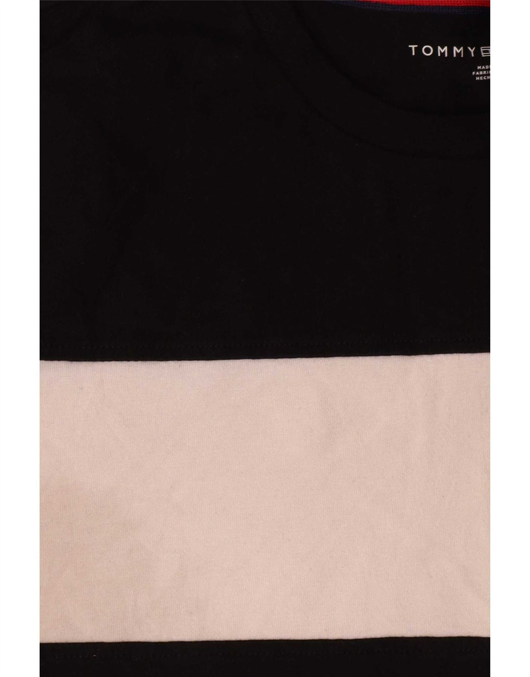 Camiseta masculina Tommy Hilfiger Top médio preto colorblock algodão