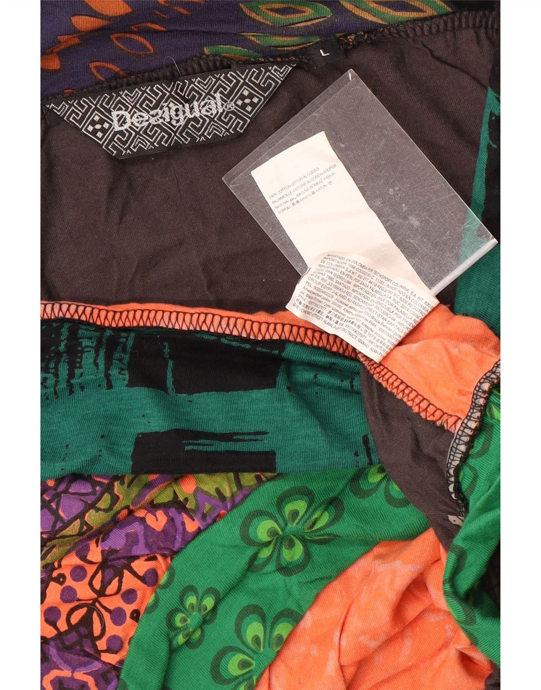 Desigual Saia feminina gráfica bolha grande W32 multicolorida