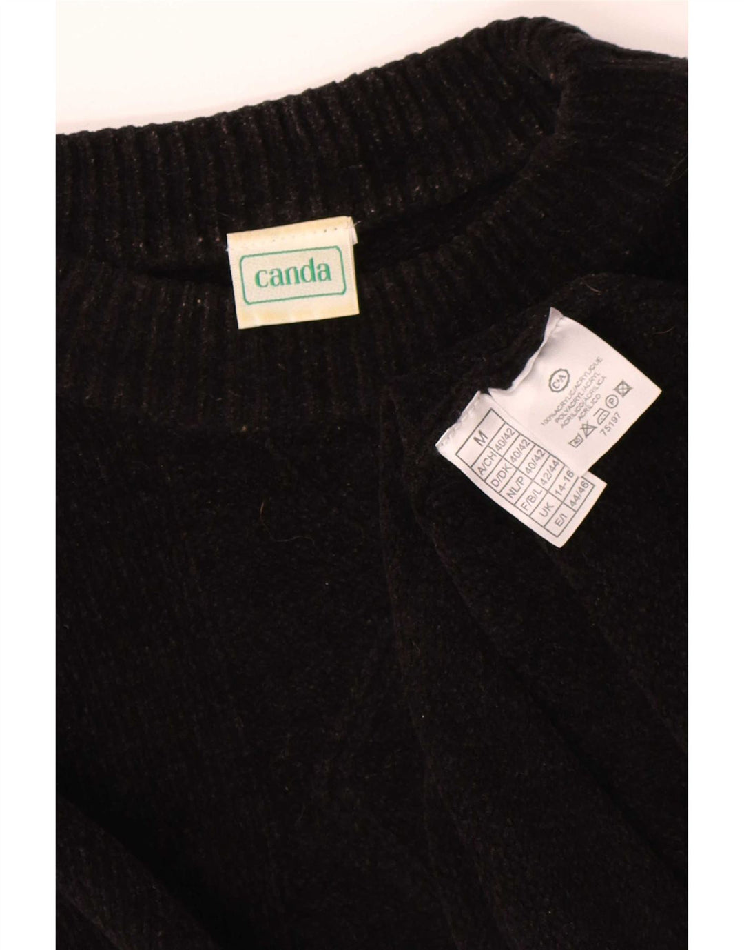 Suéter feminino Canda com gola tartaruga grande tamanho Reino Unido 14/16 médio preto