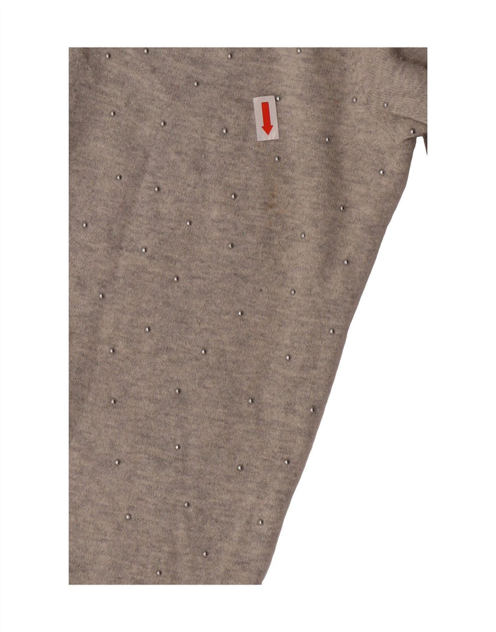 LAURA ASHLEY Womens Cardigan Sweater UK 18 XL  Grey Cotton Vintage Laura Ashley and Second-Hand Laura Ashley from Messina Hembry 
