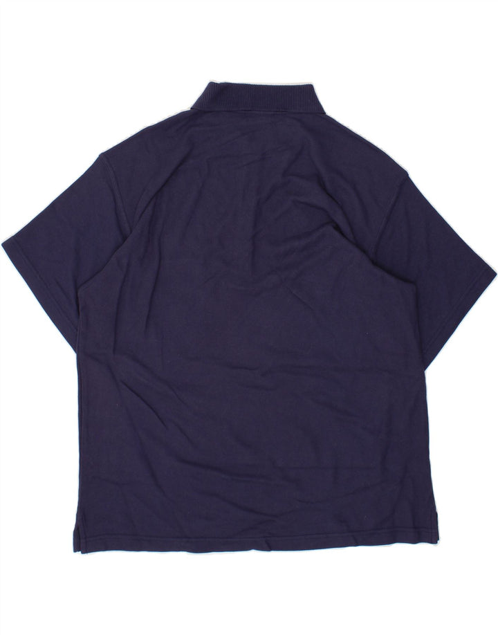 VINTAGE Mens Polo Shirt Medium Navy Blue Cotton Vintage Vintage and Second-Hand Vintage from Messina Hembry 