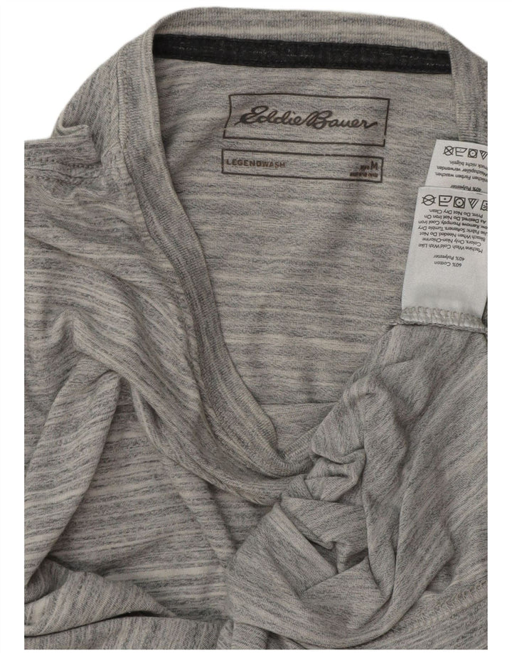 Camiseta masculina EDDIE BAUER de algodão listrado cinza médio