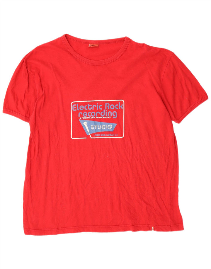 Camiseta gráfica masculina Levi's Top XL algodão vermelho