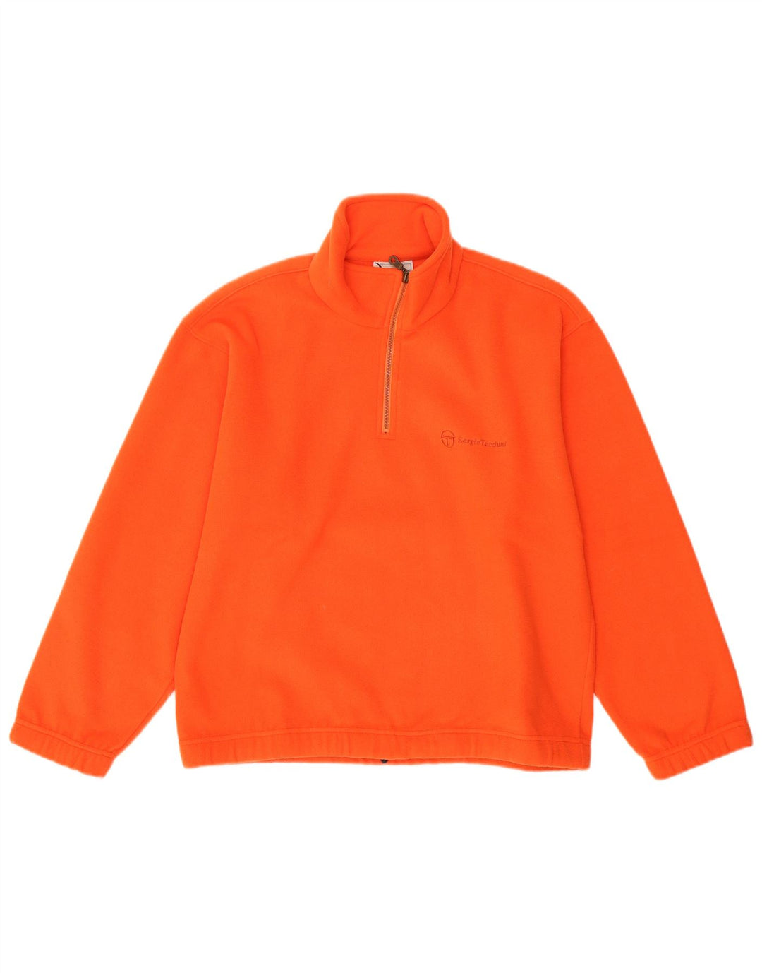 Sergio Tacchini Suéter masculino de lã com zíper e gola pequena poliéster laranja