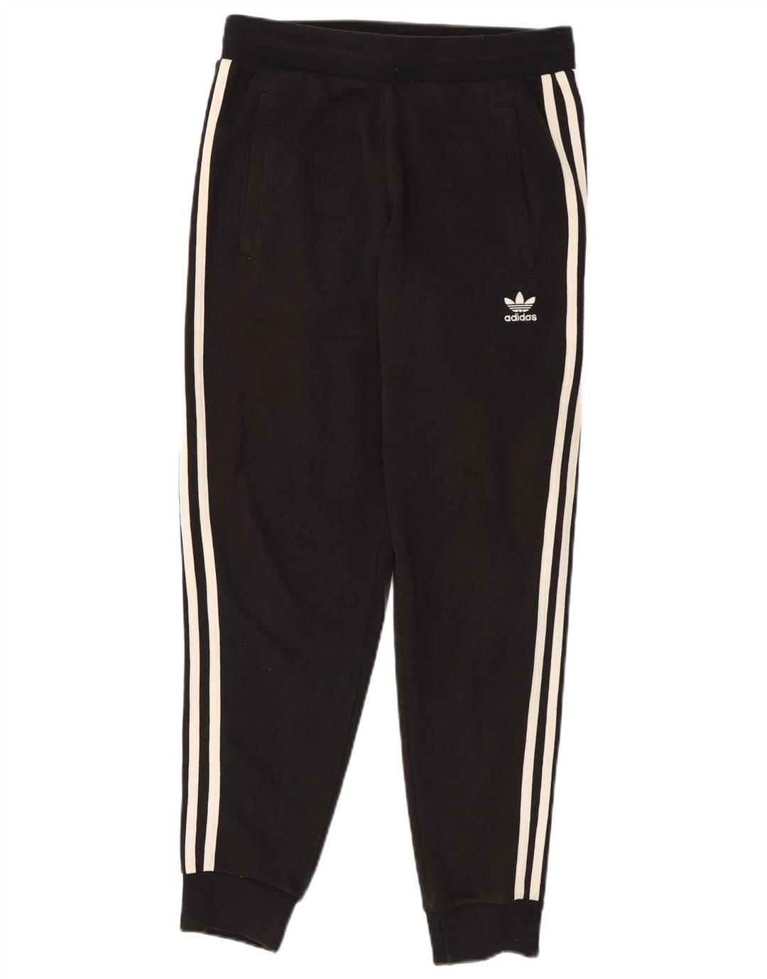 ADIDAS Womens Tracksuit Calças Joggers UK 14 Médio Algodão Preto