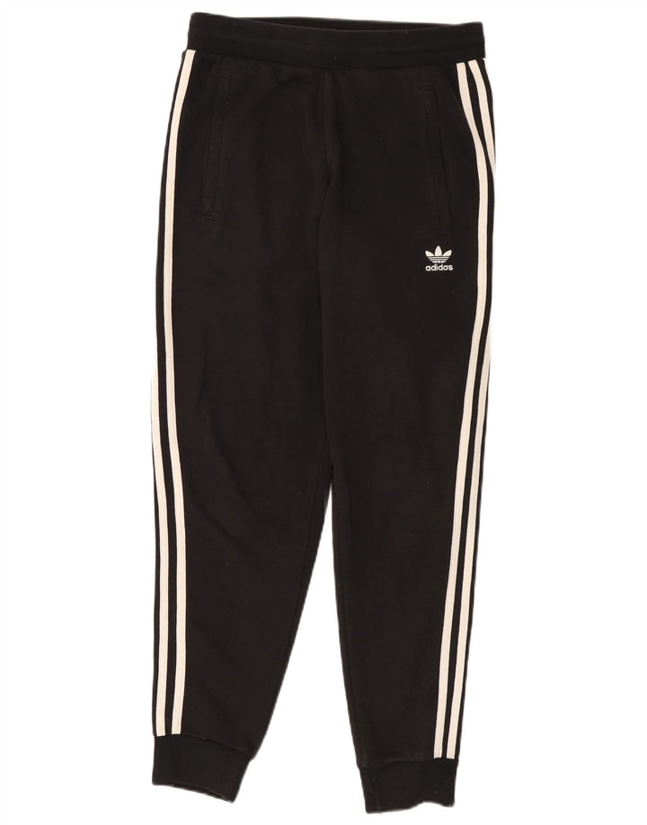 ADIDAS Womens Tracksuit Calças Joggers UK 14 Médio Algodão Preto