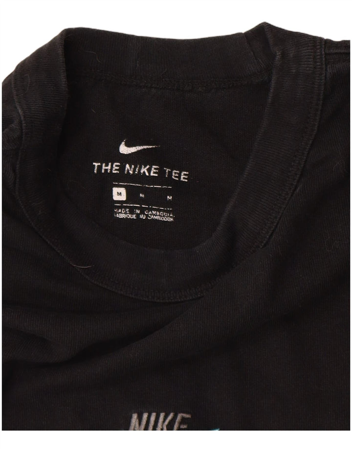 Nike Mens Camiseta Top Médio Algodão Preto