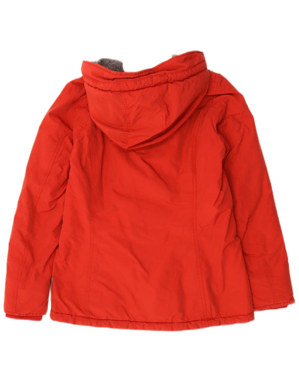 Jaqueta Parka Feminina Woolrich com Capuz Reino Unido 14 Algodão Vermelho Médio