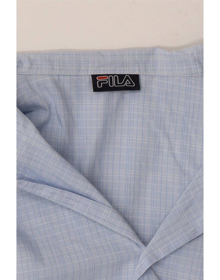 FILA Mens Shirt Large Blue Check Vintage Fila and Second-Hand Fila from Messina Hembry 