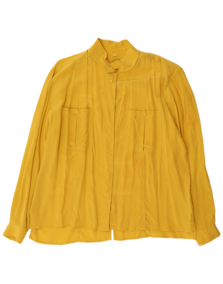 Brigitte camisa feminina IT 46 grande seda amarela