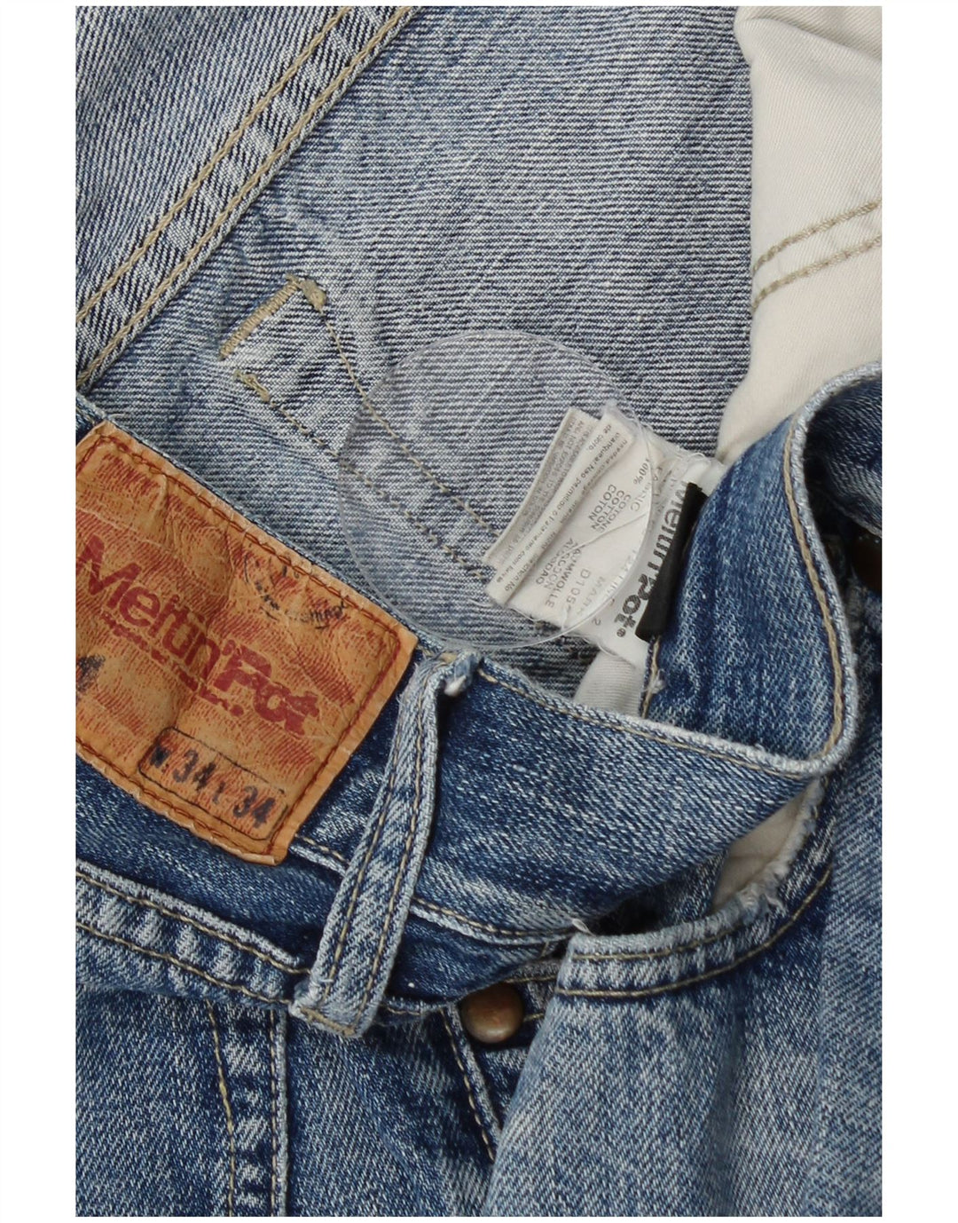 MELTIN' POT Calça jeans reta masculina W34 L30 algodão azul