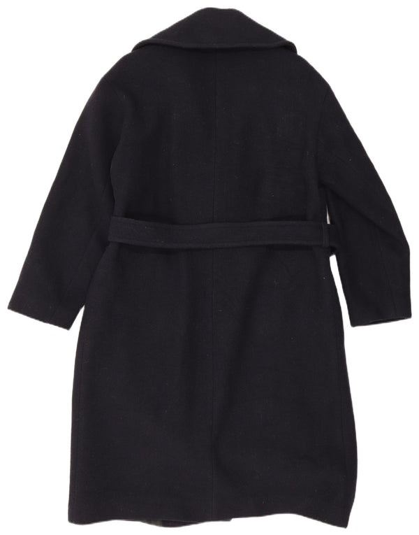 Casaco feminino Zara com peito duplo UK 6 XS azul marinho lã
