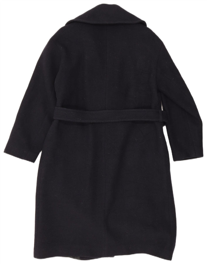 Casaco feminino Zara com peito duplo UK 6 XS azul marinho lã