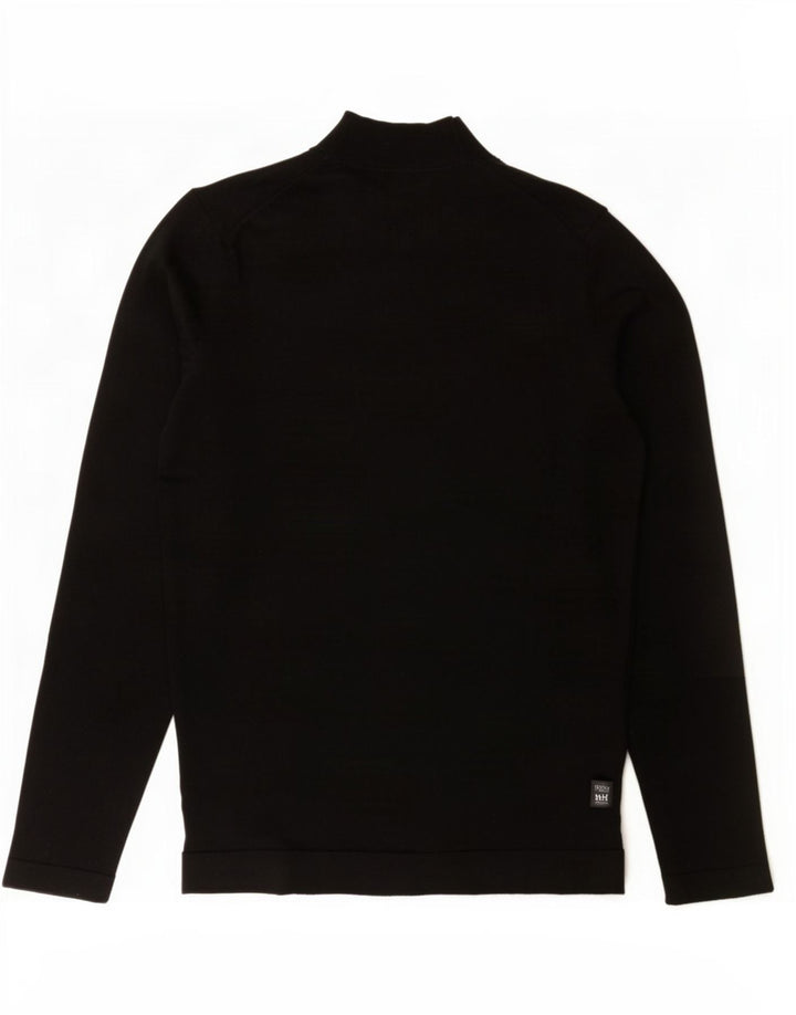 Suéter masculino Massimo Dutti com gola tartaruga, lã preta média