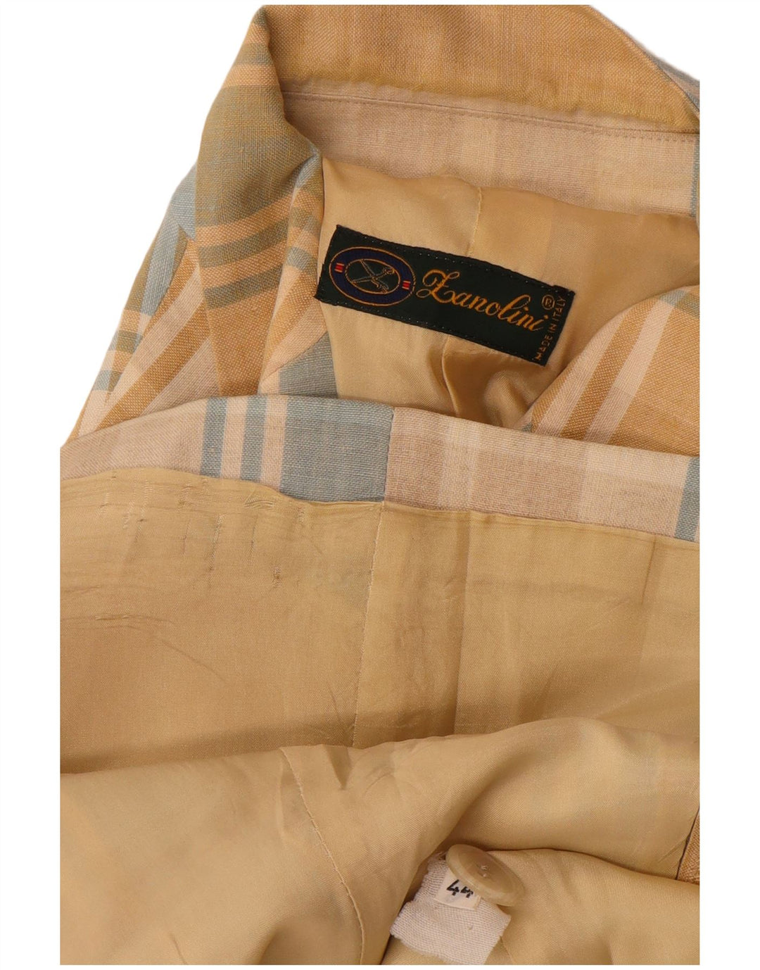 Jaqueta blazer feminina vintage com 3 botões IT 44 xadrez amarelo médio