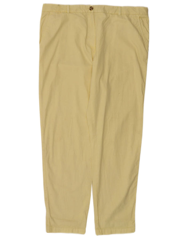 Calça chino reta feminina Marks & Spencer UK 18 XL W38 L30 amarela