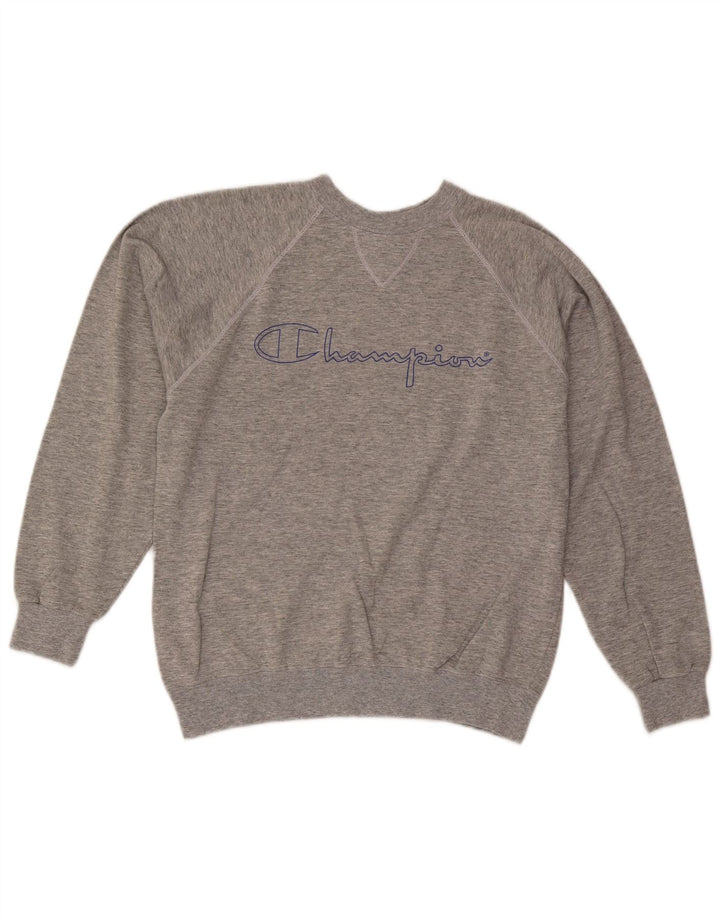 Champion moletom gráfico masculino jumper pequeno cinza manchado