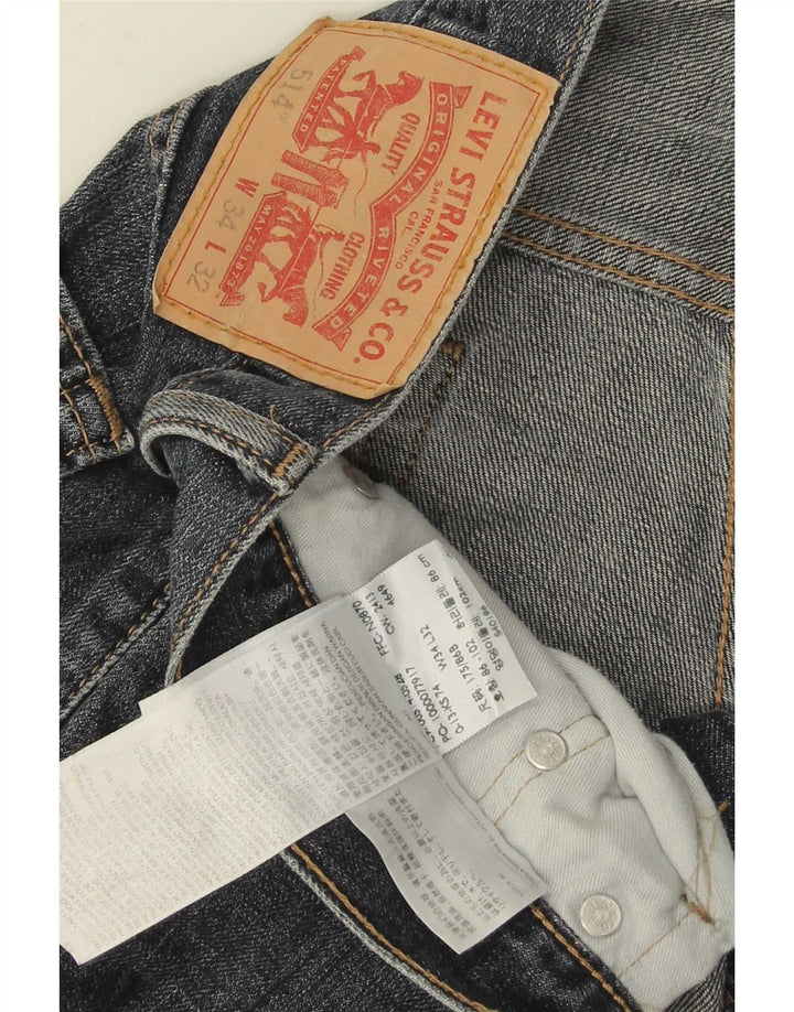 Calça jeans masculina Levi's 514 Capri Straight W34 L21 azul algodão