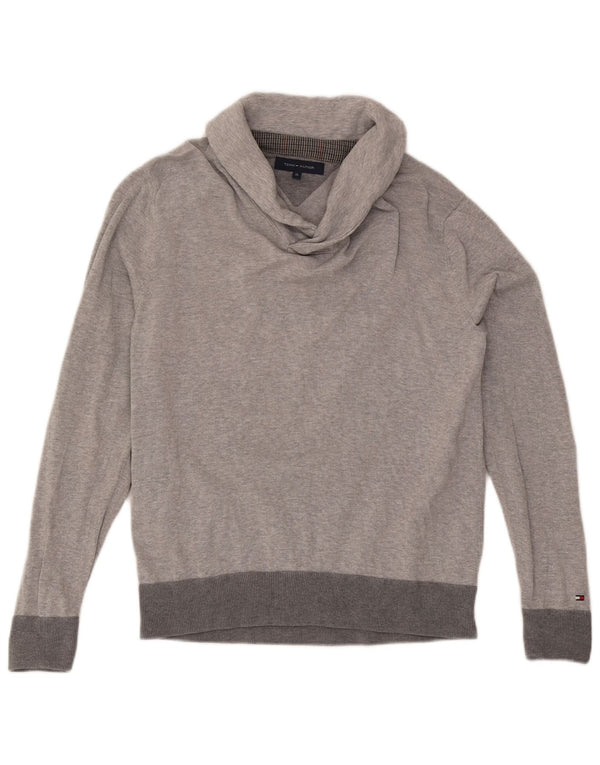 Tommy Hilfiger Suéter masculino com gola xale 15-16 anos XL algodão cinza