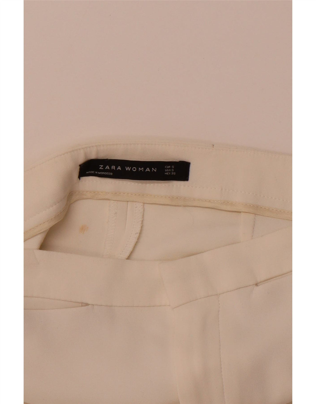 ZARA Calça feminina casual slim pequena W26 L25 branca