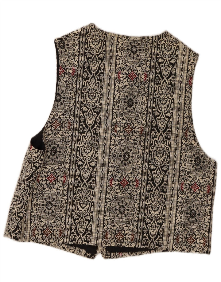 Colete feminino Arianna Reino Unido 14 microfibras Paisley preto médio