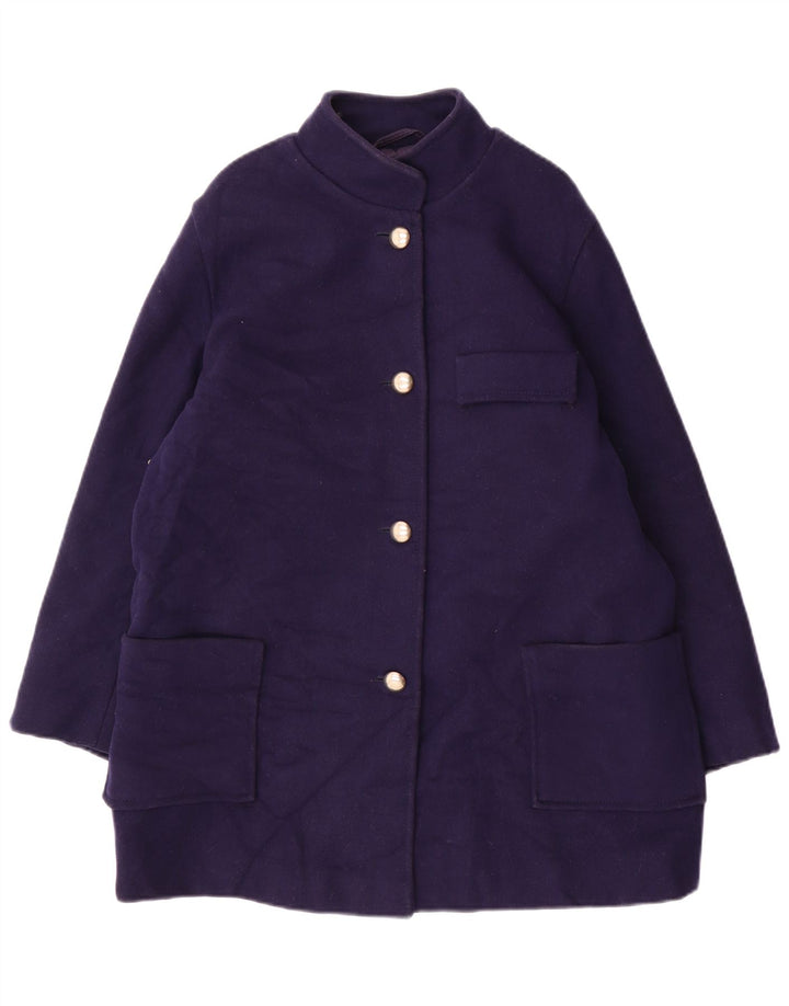 Sobretudo feminino vintage UK 14 médio azul marinho