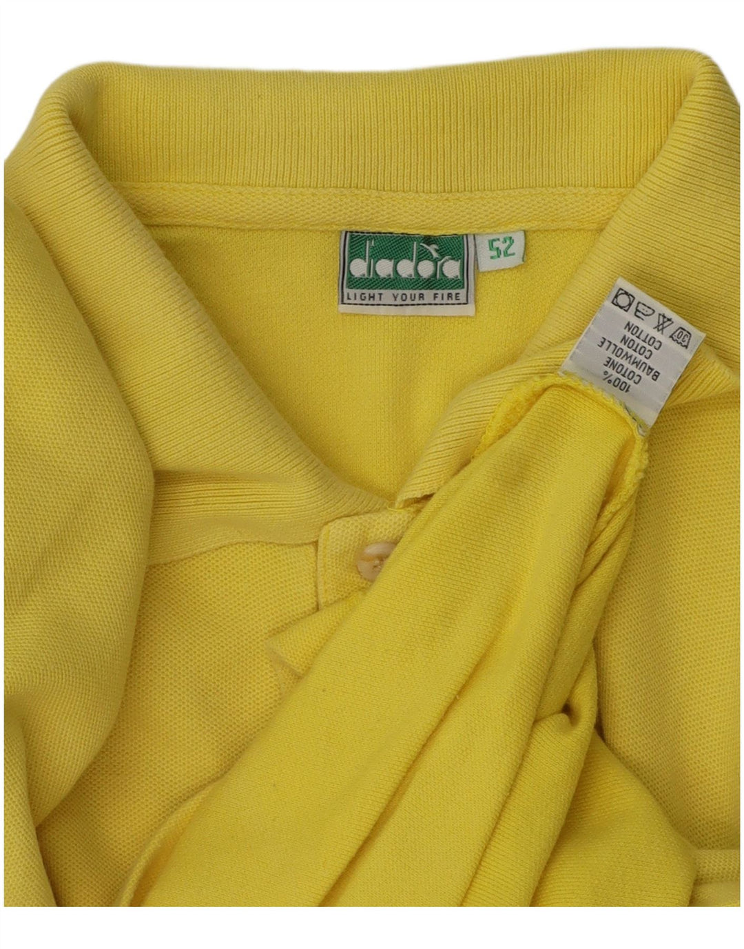 Camisa polo masculina DIADORA IT 52 grande algodão amarelo
