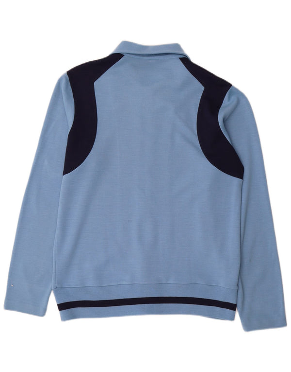 Jaqueta vintage masculina de agasalho médio azul colorblock