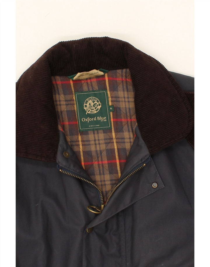 Jaqueta utilitária masculina VINTAGE UK 42 XL algodão azul marinho