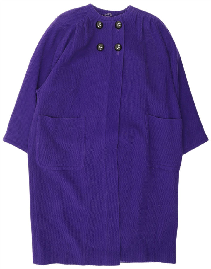 Sobretudo feminino Miss V VALENTINO UK 20 2XL roxo lã clássico
