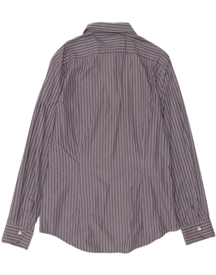 Camisa masculina BENETTON grande listrada cinza