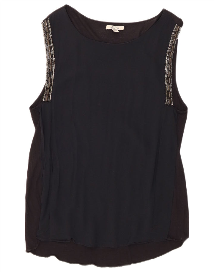 Blusa feminina sem mangas Zara Top UK 12 médio preto
