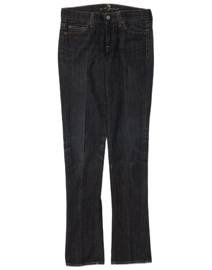 7 For All Mankind feminino Roxy Slim Bootcut Jeans W25 L32 Azul Marinho Algodão