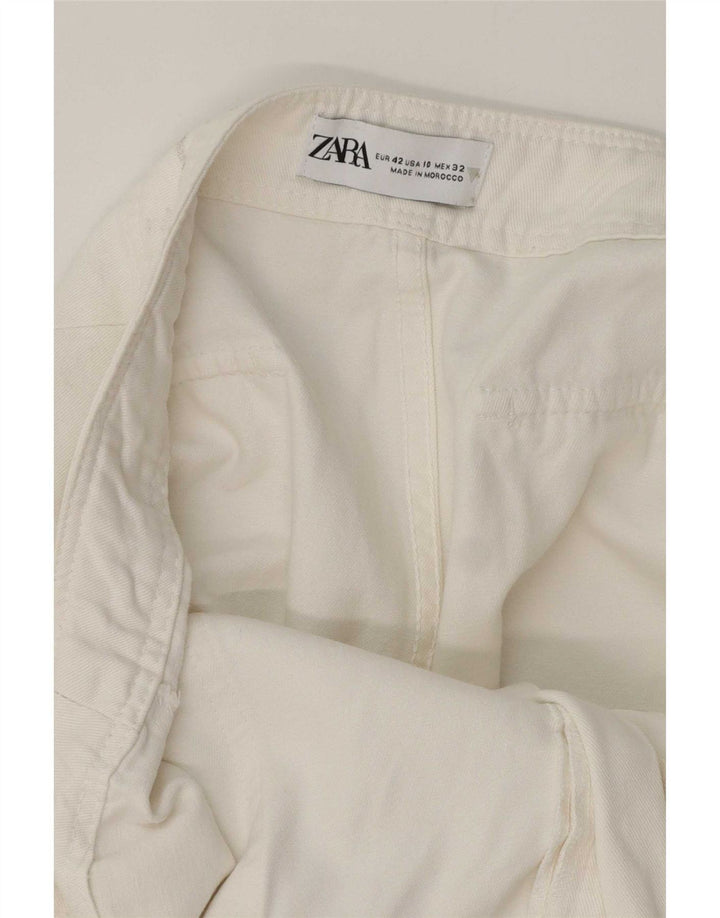 Calça cargo reta feminina Zara EU 42 grande W32 L32 branca