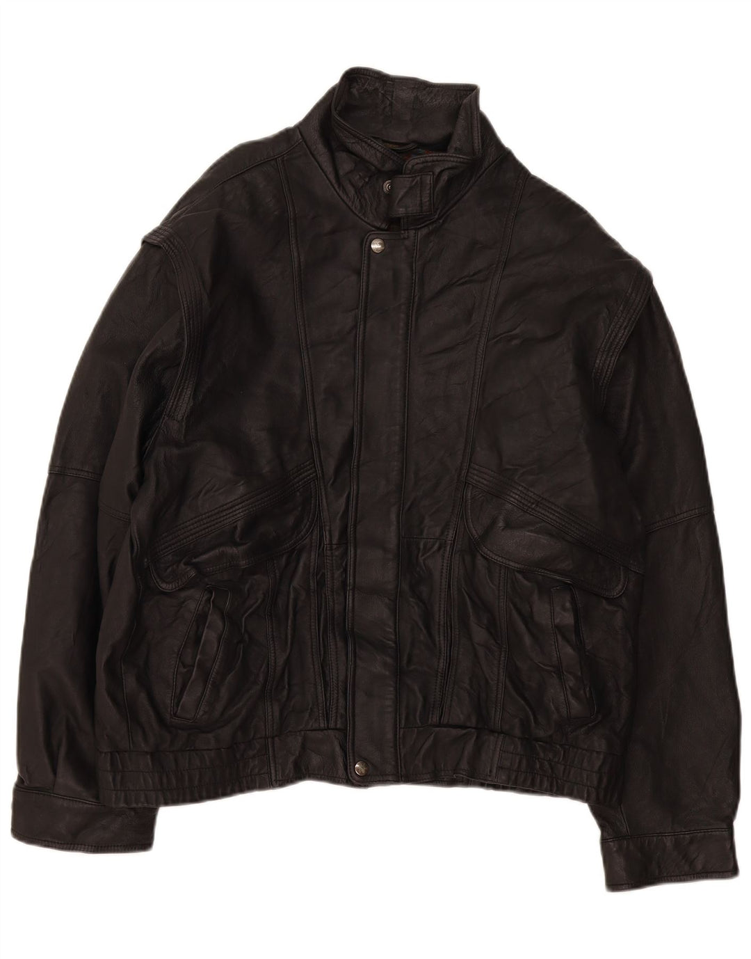 Jaqueta de couro masculina vintage UK 40 grande preta
