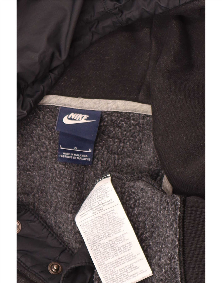 Nike Mens Hoodie Jumper Grande Algodão Preto